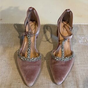 Handmade Dusty Rose Velvet Leather wedding shoes from Greece- European size 41